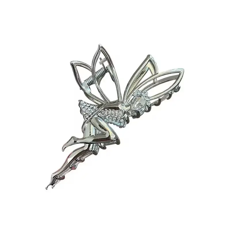 Little Angel Metal Hairpin with Shark Clip & Crystal Decor