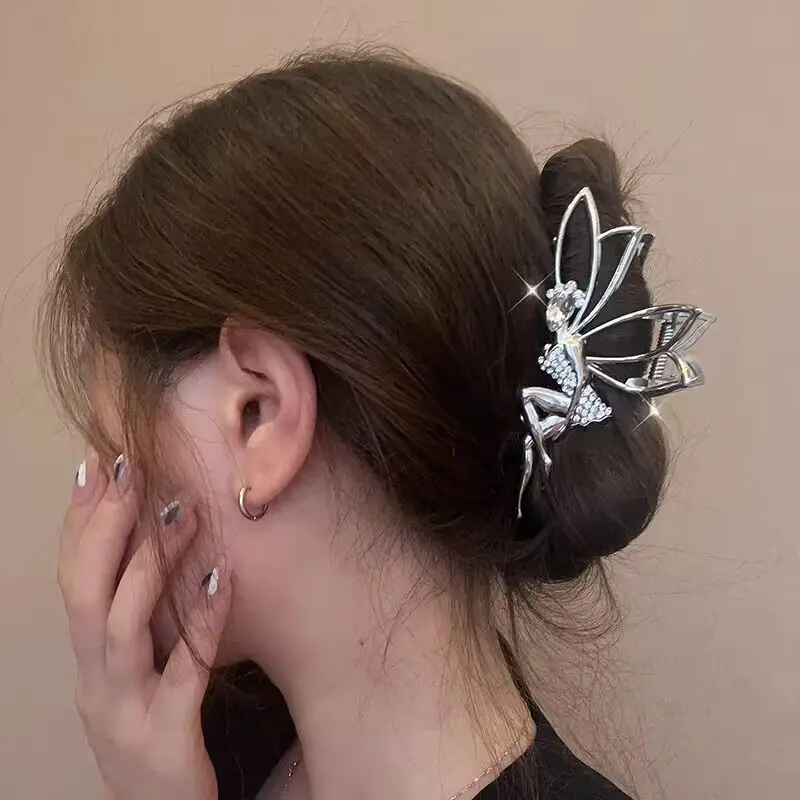 Little Angel Metal Hairpin with Shark Clip & Crystal Decor — feature 14