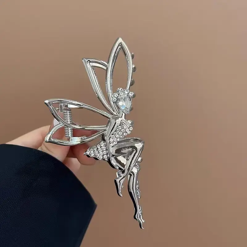 Little Angel Metal Hairpin with Shark Clip & Crystal Decor — feature 20