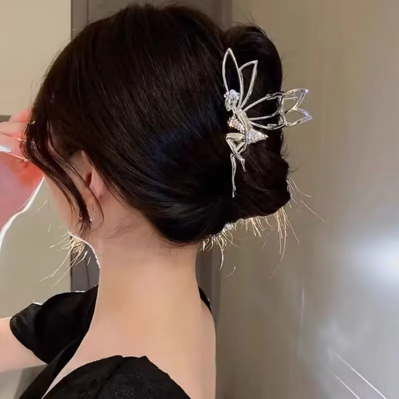Little Angel Metal Hairpin with Shark Clip & Crystal Decor — feature 22
