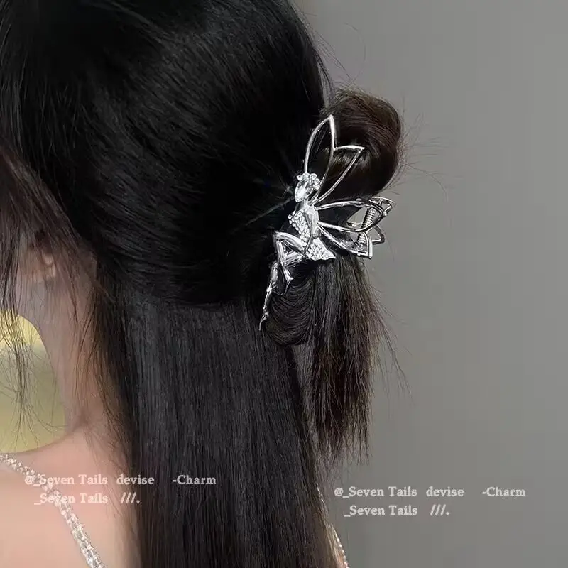 Little Angel Metal Hairpin with Shark Clip & Crystal Decor — feature 26