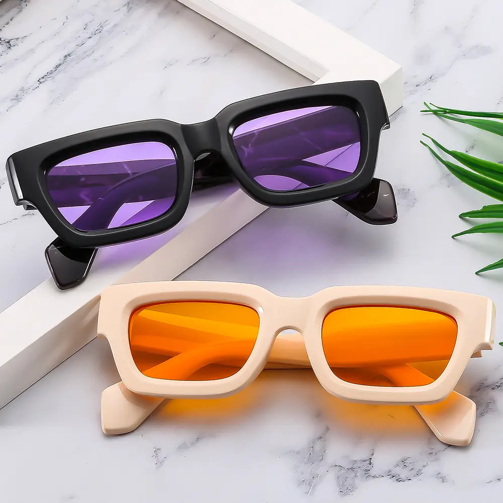 Cross-border Square Frame Sunglasses Black Brown 2023