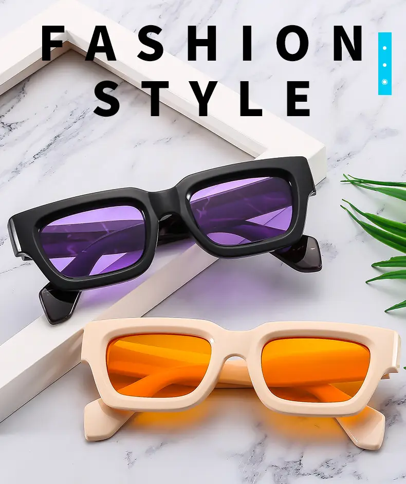 Cross-border Square Frame Sunglasses Black Brown 2023 — feature 1