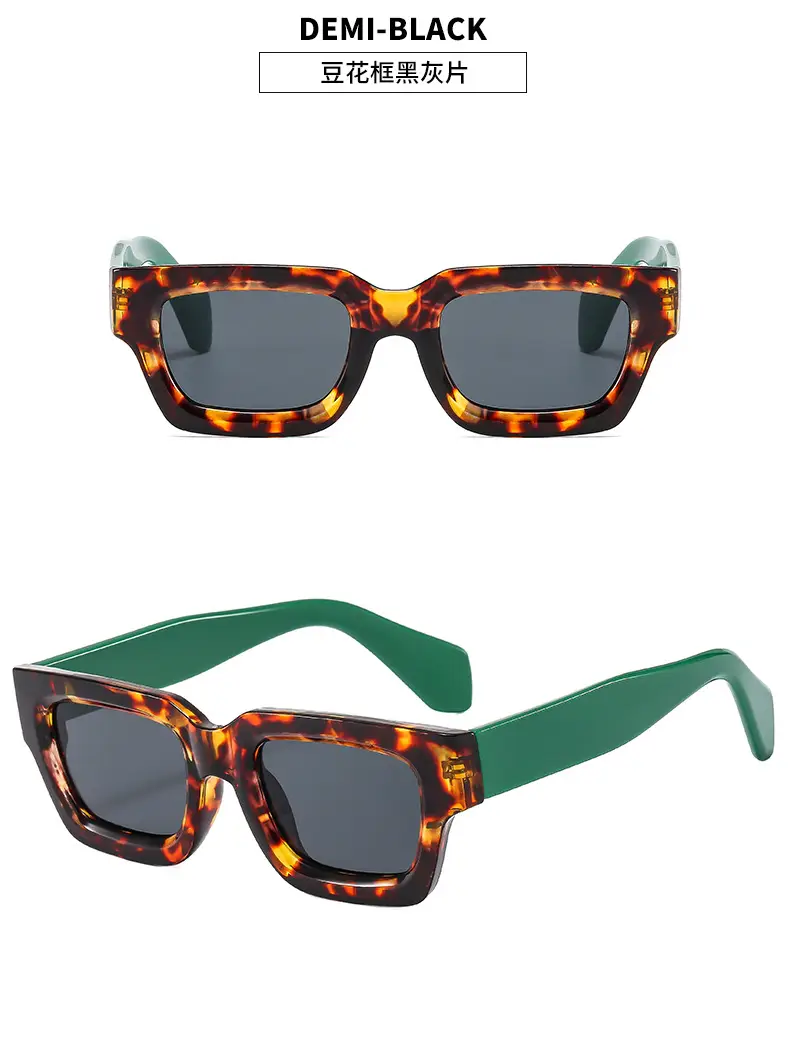 Cross-border Square Frame Sunglasses Black Brown 2023 — feature 11