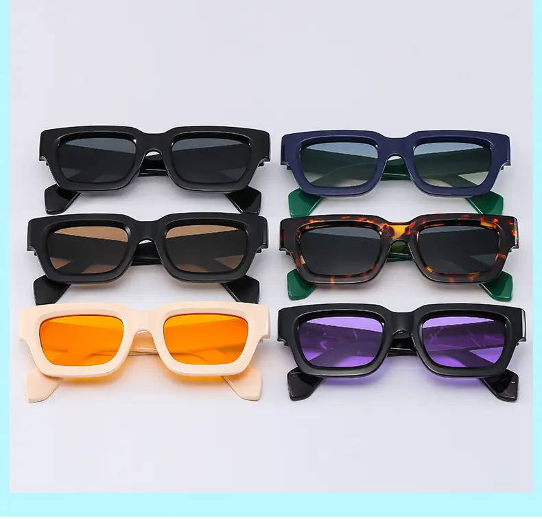 Cross-border Square Frame Sunglasses Black Brown 2023 — feature 3