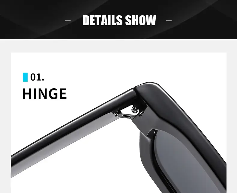Cross-border Square Frame Sunglasses Black Brown 2023 — feature 5