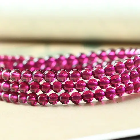 Triple Retro Natural True Crystal Garnet Bracelet - Image 5