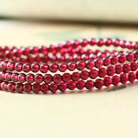 Triple Retro Natural True Crystal Garnet Bracelet - Image 6