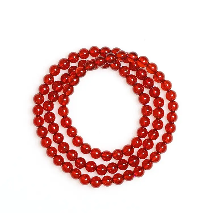 Triple Retro Natural True Crystal Garnet Bracelet - Image 2