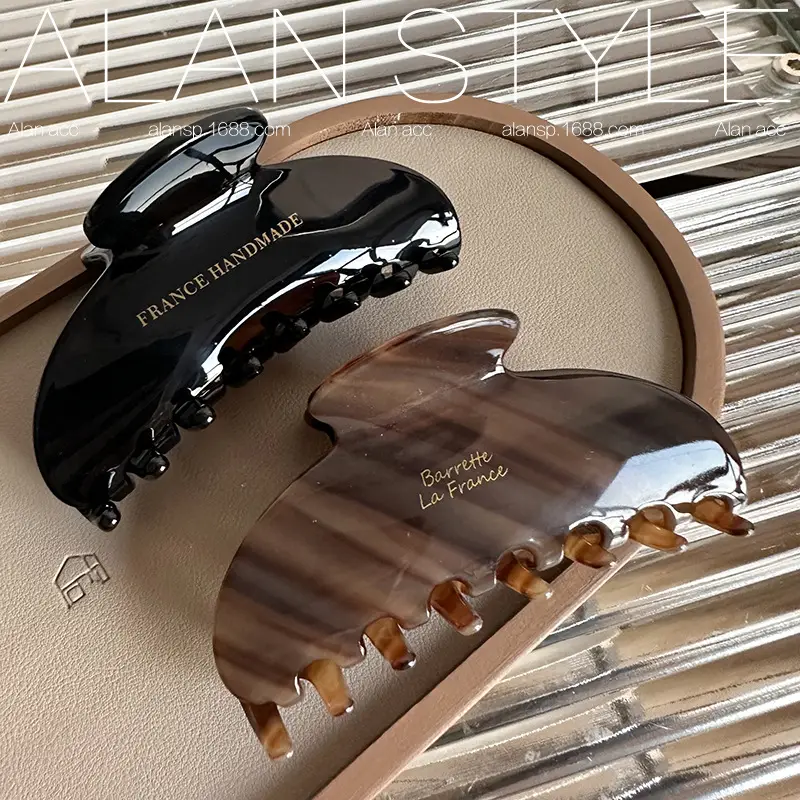 Autumn Winter Maillard Large Acetate Clip Female Hairpin Headdress — feature 7