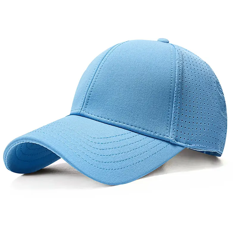 Blue High-Quality Baseball Cap with Embroidered Logo - Image 3