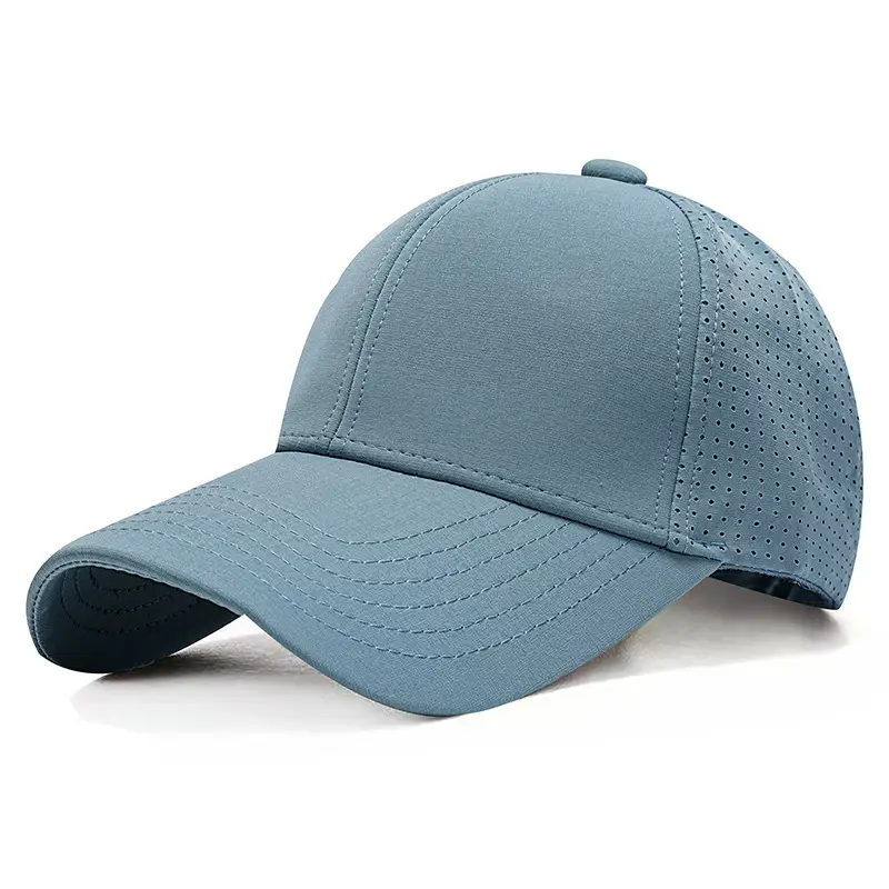 Blue High-Quality Baseball Cap with Embroidered Logo - Image 4
