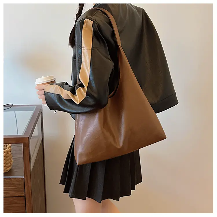 Women's Korean Style Tan Tote Bag Large Capacity — feature 14