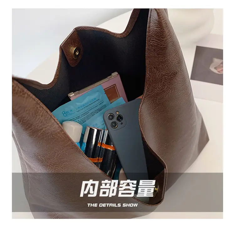 Women's Korean Style Tan Tote Bag Large Capacity — feature 7