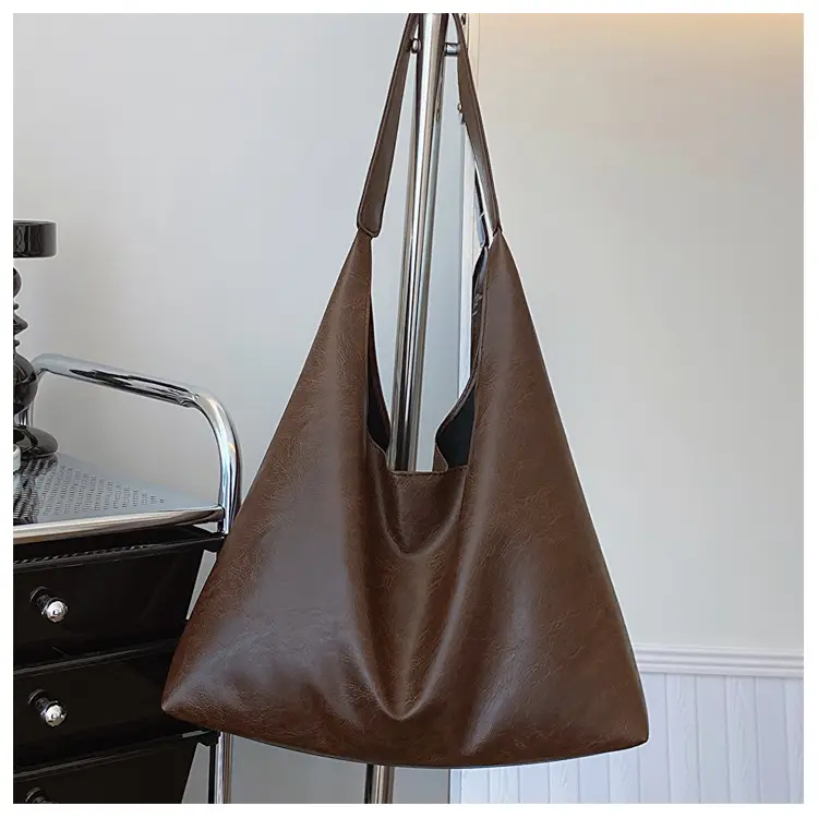 Women's Korean Style Tan Tote Bag Large Capacity - Image 2