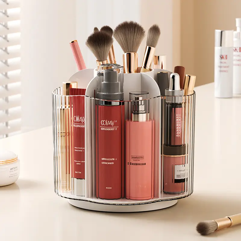 Rotating Makeup Brush & Lipstick Storage Rack