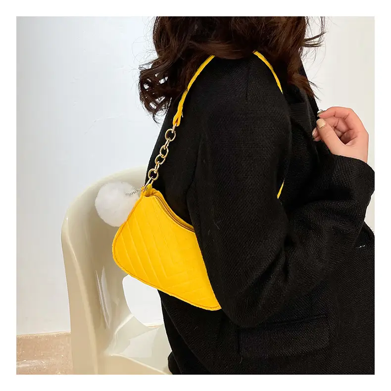 Women's Purple Heart-Shaped Shoulder Bag with Pom Pom — feature 19