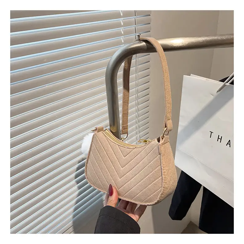 Women's Purple Heart-Shaped Shoulder Bag with Pom Pom — feature 31