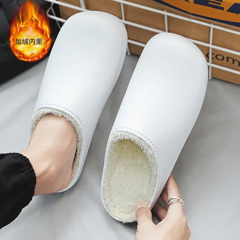 Winter New Cotton Slippers Waterproof Men's Feeling Comfortable fleece-lined Warm Home Slippers Indoor Mao Mao Slippers - Image 3