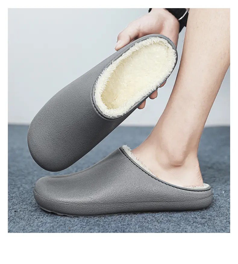 Winter New Cotton Slippers Waterproof Men's Feeling Comfortable fleece-lined Warm Home Slippers Indoor Mao Mao Slippers — feature 12