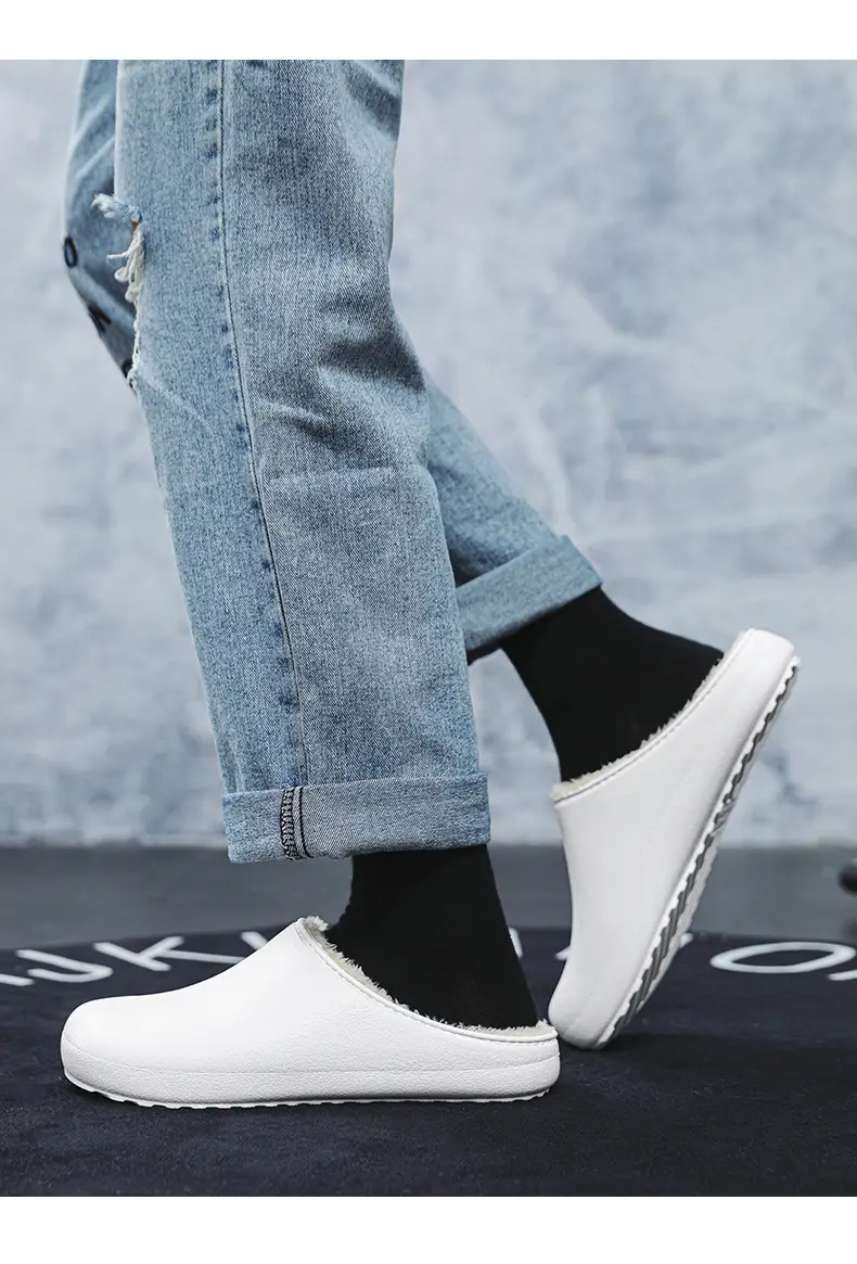 Winter New Cotton Slippers Waterproof Men's Feeling Comfortable fleece-lined Warm Home Slippers Indoor Mao Mao Slippers — feature 14
