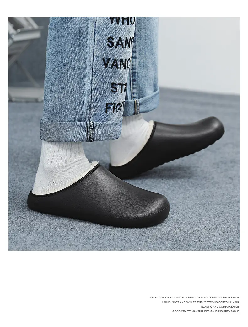 Winter New Cotton Slippers Waterproof Men's Feeling Comfortable fleece-lined Warm Home Slippers Indoor Mao Mao Slippers — feature 18