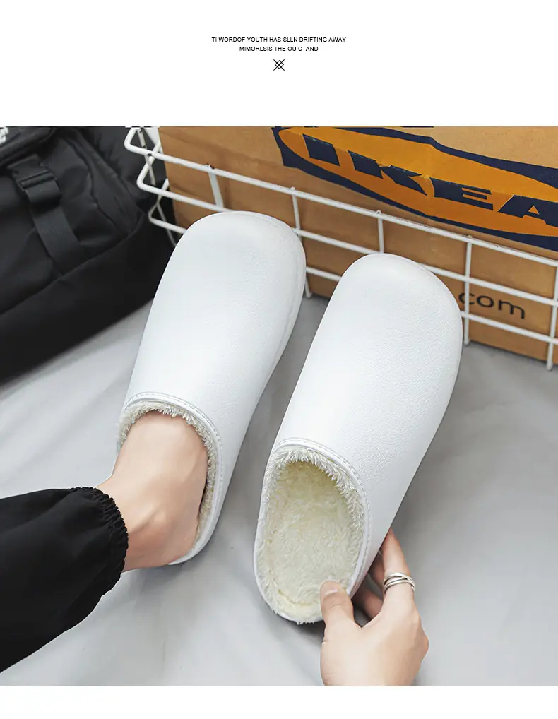 Winter New Cotton Slippers Waterproof Men's Feeling Comfortable fleece-lined Warm Home Slippers Indoor Mao Mao Slippers — feature 2