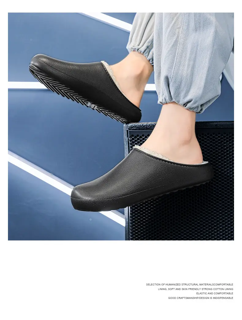 Winter New Cotton Slippers Waterproof Men's Feeling Comfortable fleece-lined Warm Home Slippers Indoor Mao Mao Slippers — feature 21