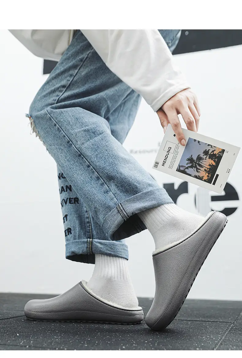 Winter New Cotton Slippers Waterproof Men's Feeling Comfortable fleece-lined Warm Home Slippers Indoor Mao Mao Slippers — feature 8