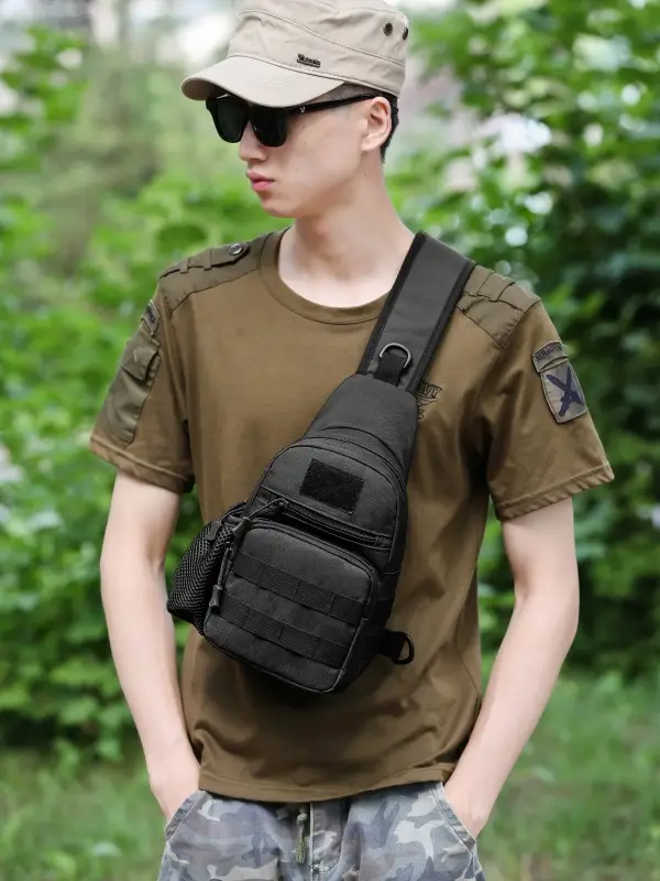 Men's Camo Military Style Shoulder Bag with Kettle Set - Image 9