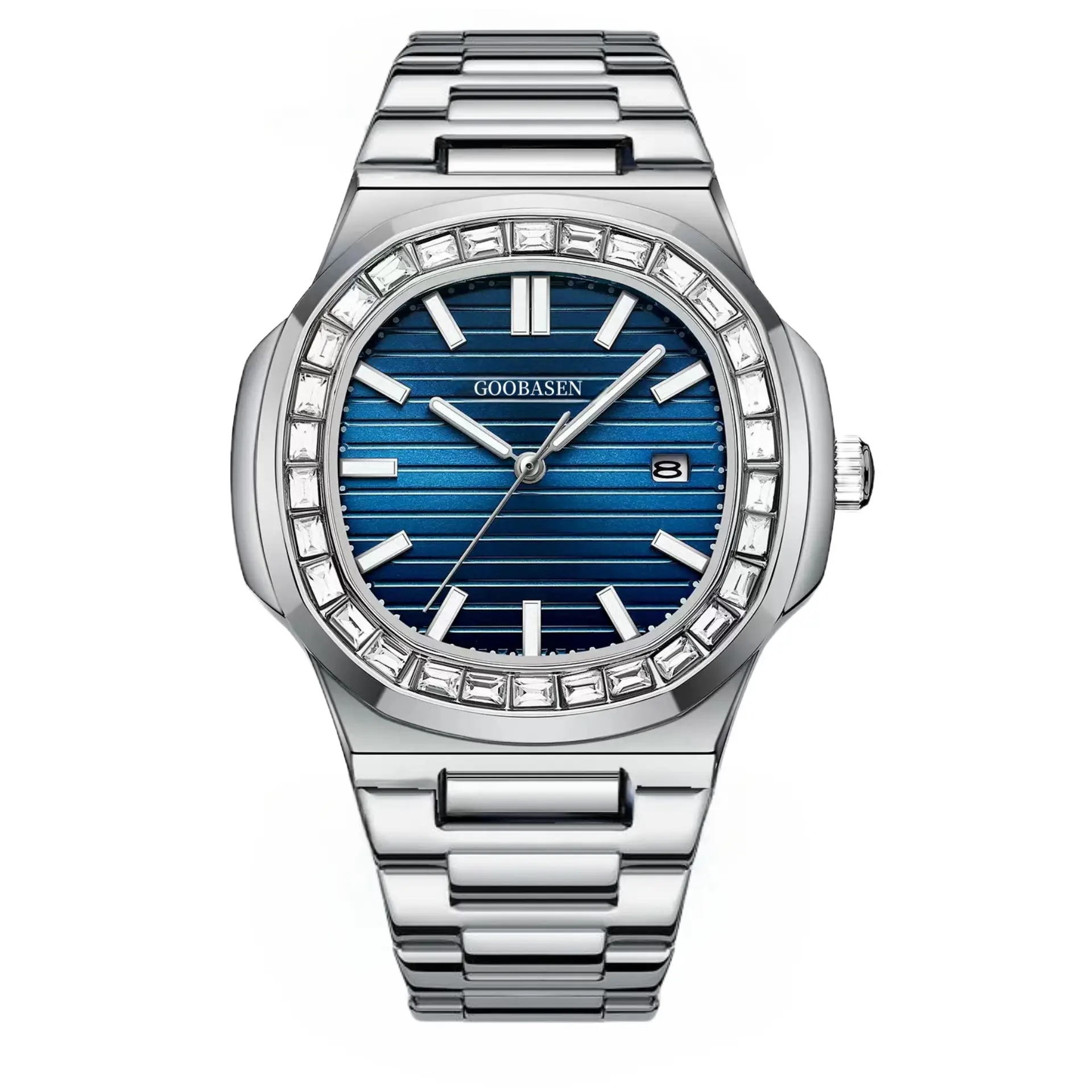 Guberson Men's Black Dial Quartz Watch with Bracelet - Image 3