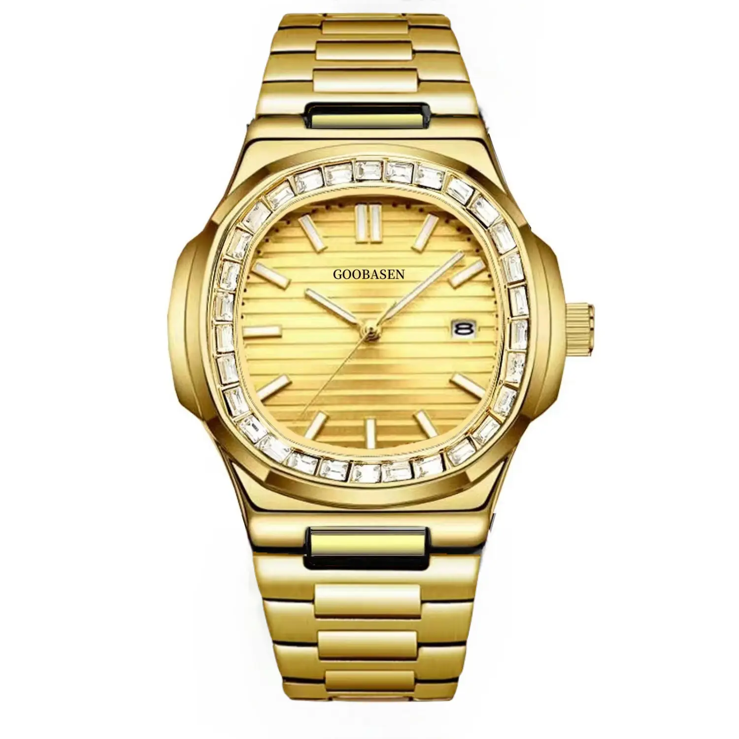 Guberson Men's Black Dial Quartz Watch with Bracelet - Image 4