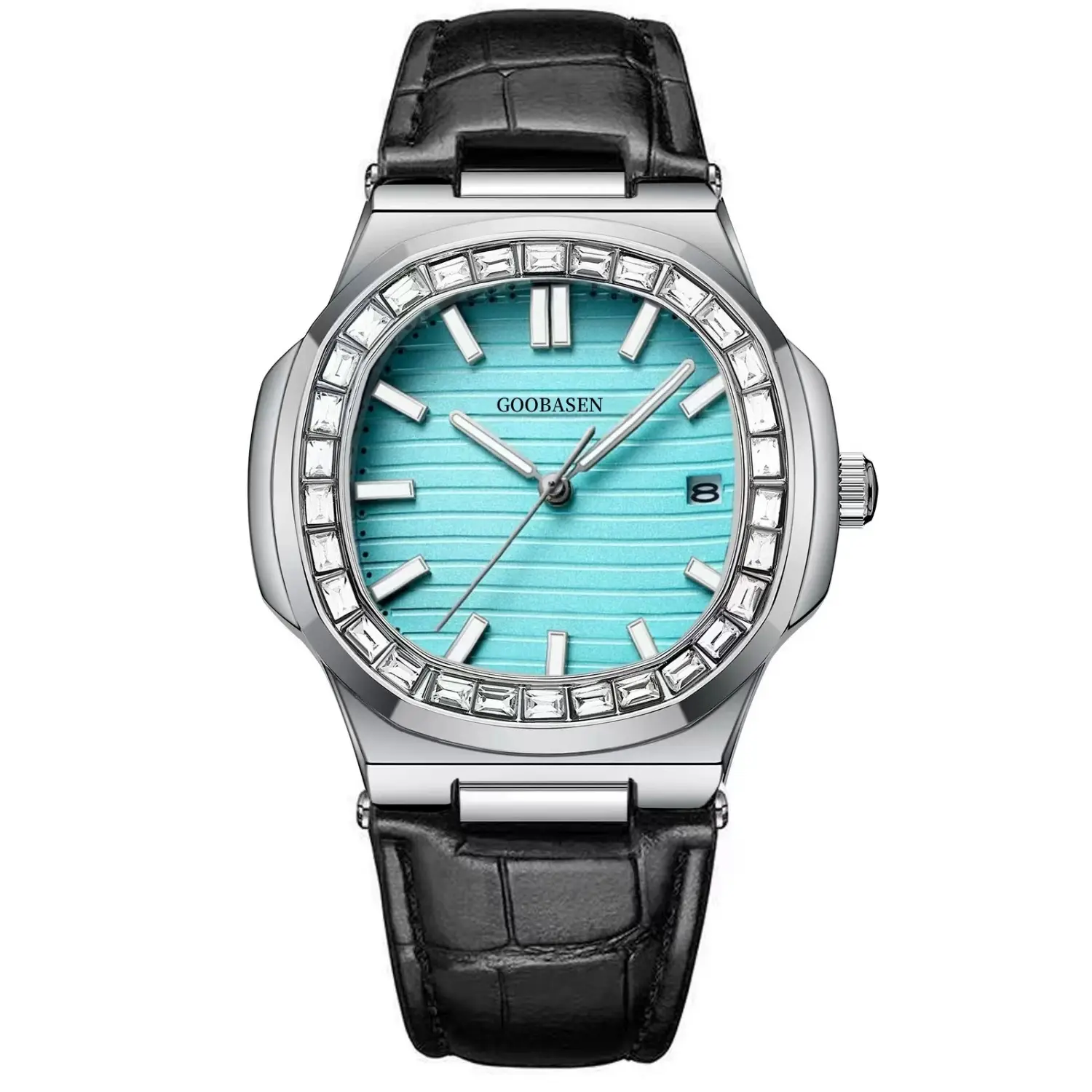 Guberson Men's Black Dial Quartz Watch with Bracelet - Image 5