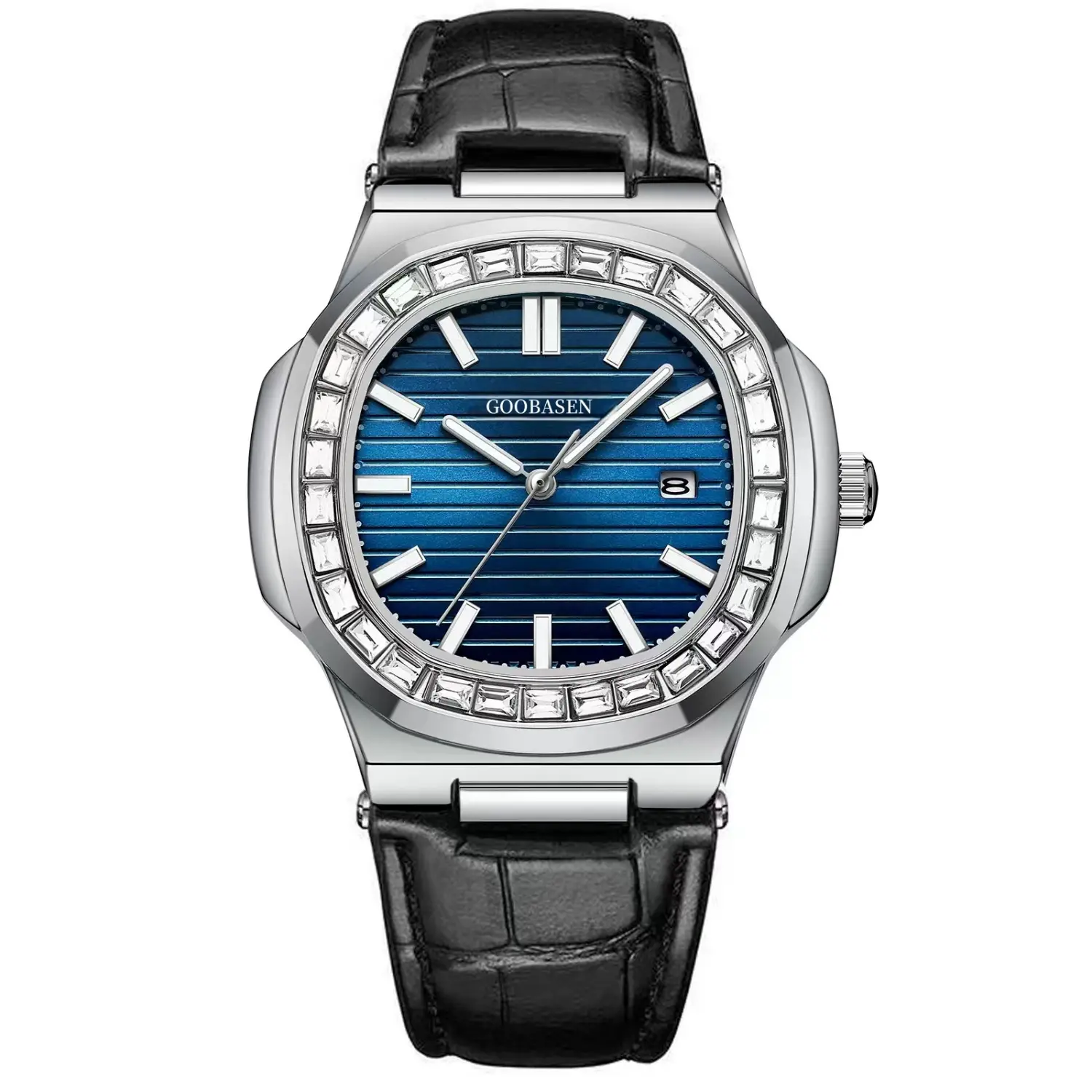 Guberson Men's Black Dial Quartz Watch with Bracelet - Image 7