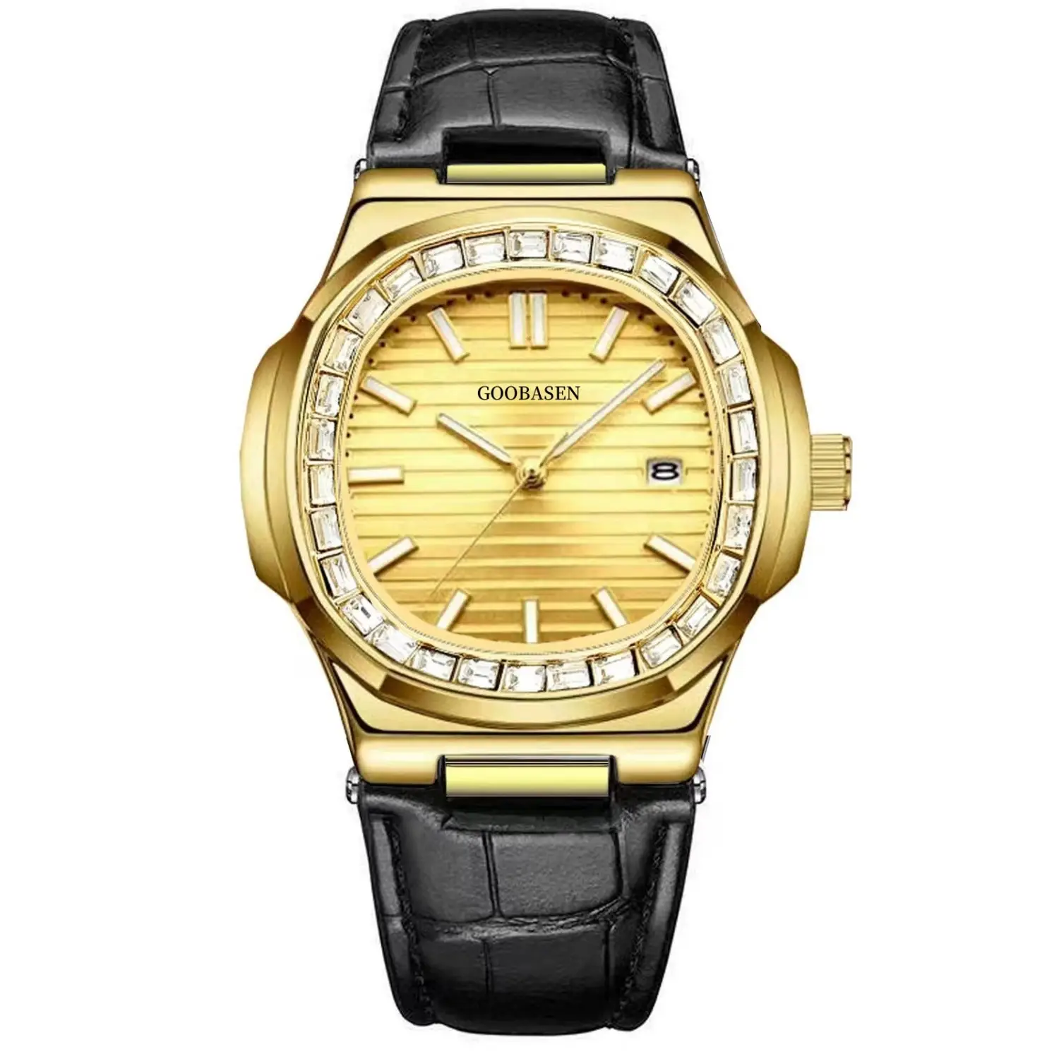 Guberson Men's Black Dial Quartz Watch with Bracelet - Image 8