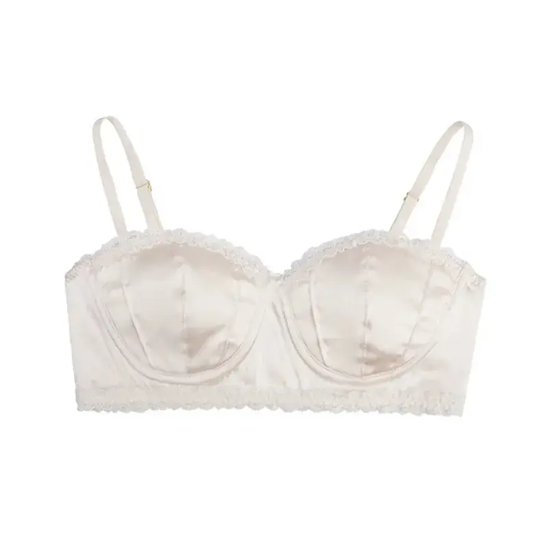 Green French Lace Push Up Bra for Women
