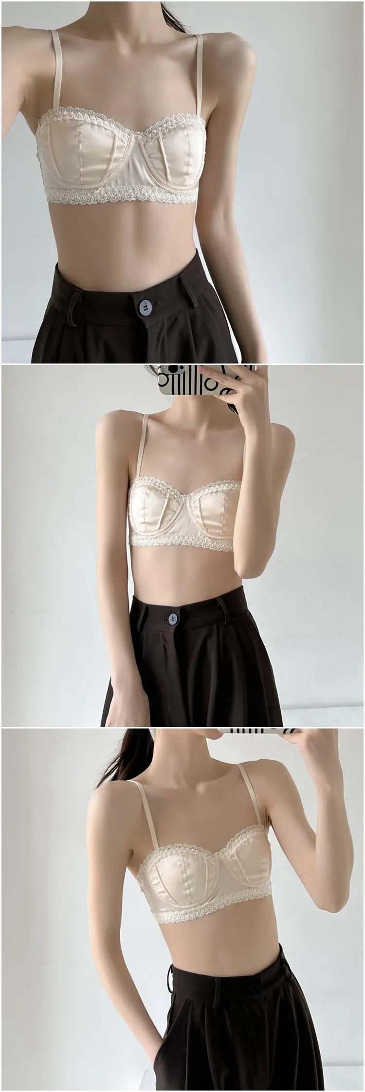 Green French Lace Push Up Bra for Women — feature 6
