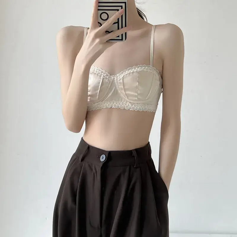 Green French Lace Push Up Bra for Women