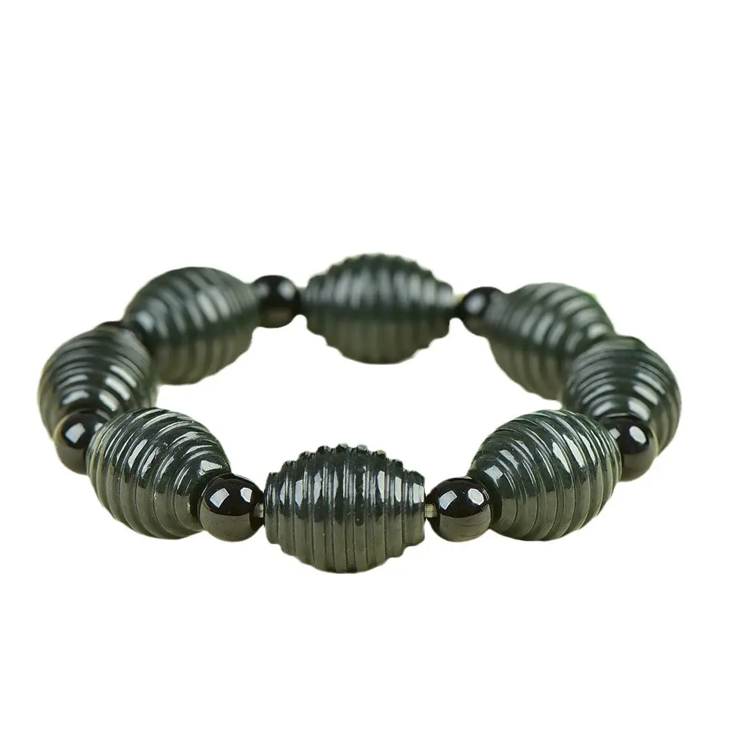Hetian Jade Bracelet Black Seed Jade Adjustable - Image 6