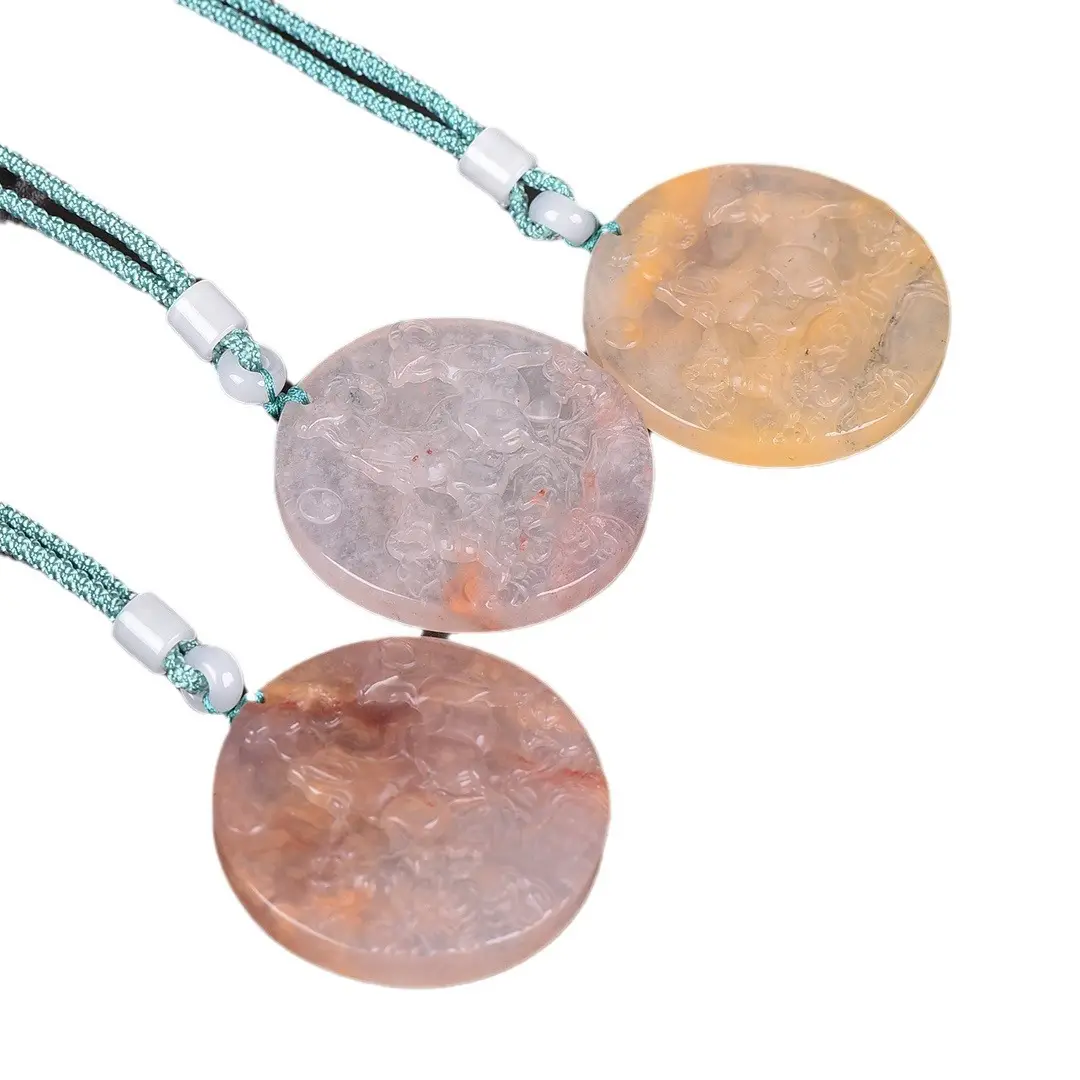 Exquisite Gold Jade Three Sheep Open Necklace - Image 5