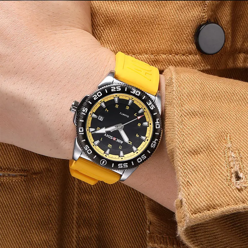 Men's Luminous Silicone Watch Orange Sport Design - Image 9