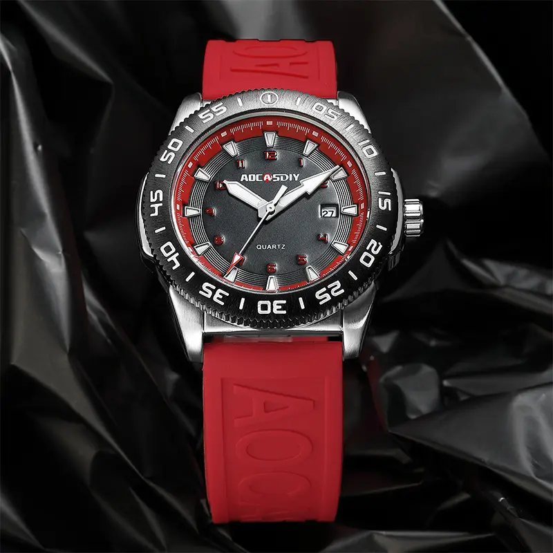 Men's Luminous Silicone Watch Orange Sport Design — feature 16