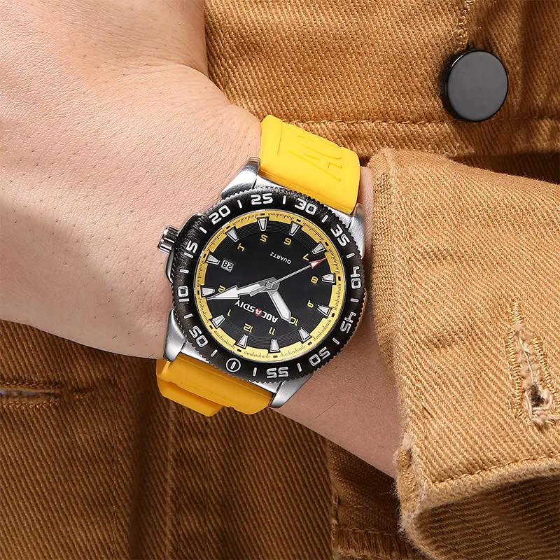 Men's Luminous Silicone Watch Orange Sport Design — feature 22