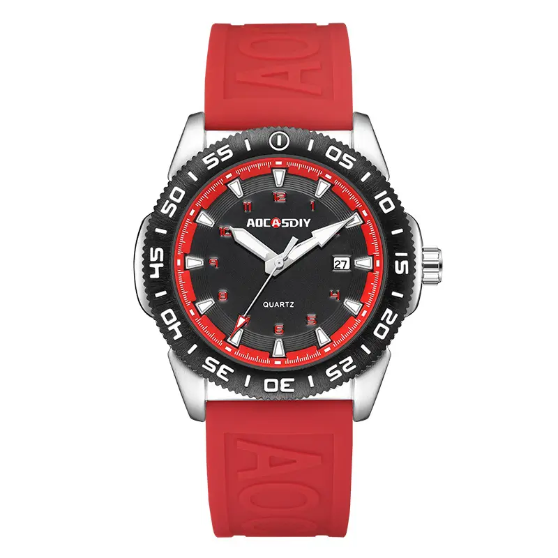 Men's Luminous Silicone Watch Orange Sport Design - Image 4