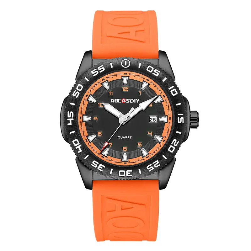 Men's Luminous Silicone Watch Orange Sport Design - Image 6