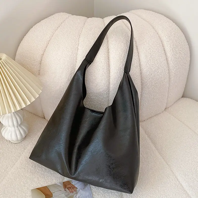 Brown Leather Shoulder Tote Bag 2023 Autumn Winter - Image 6