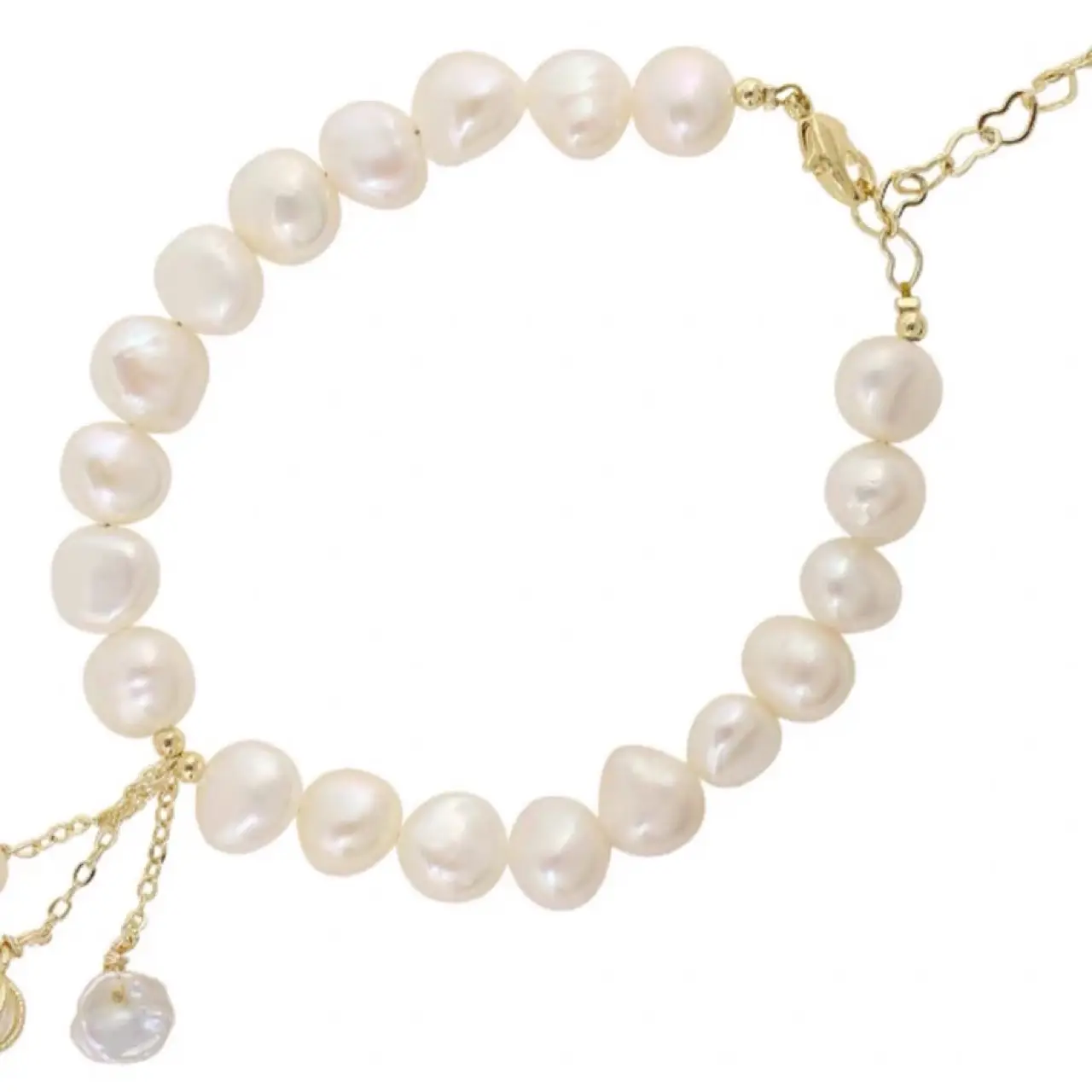 Natural Baroque Pearl Bracelet with Tassel Decoration - Image 4