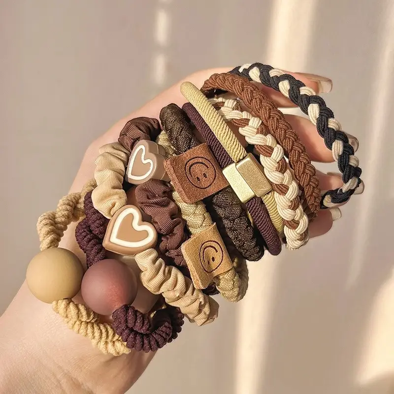 2024 New Style Heart & Pearl Hair Ropes for Girls