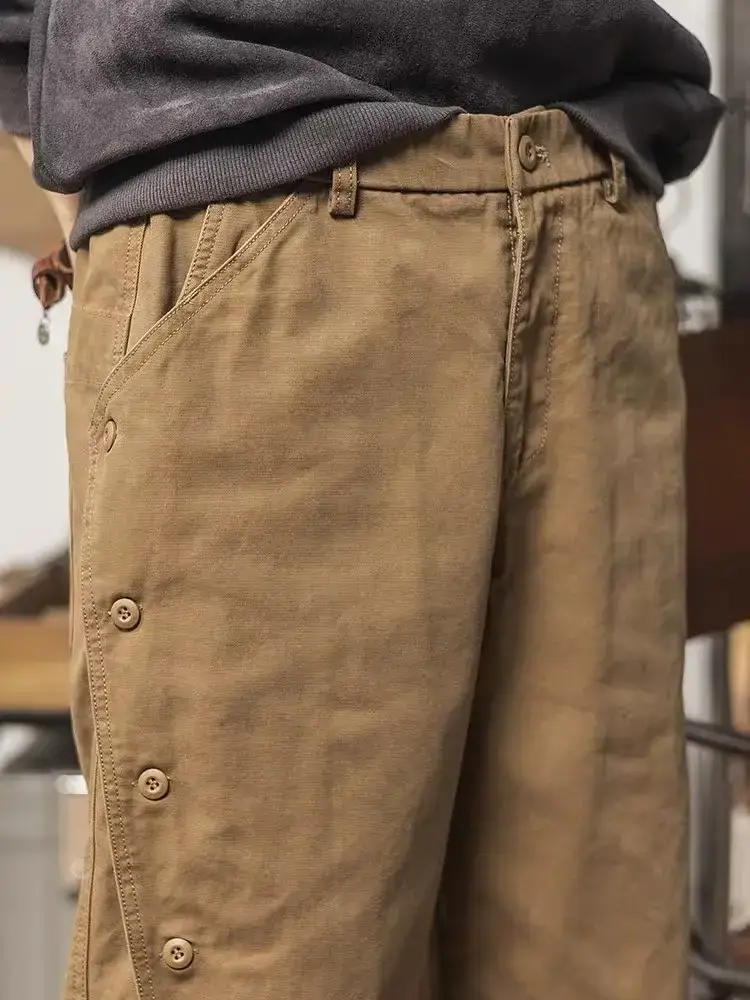 Men Brown Harem Straight Pants Casual Long Pants - Image 7