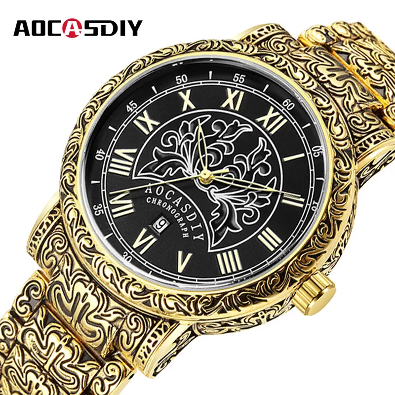 Ancient Roman Carved Gold Watch for Men - Image 6